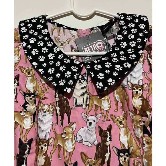 Retrolicious Dog Print Vintage Inspired Dress Size XL Retro Pinup Rockabilly NEW - Picture 3 of 9